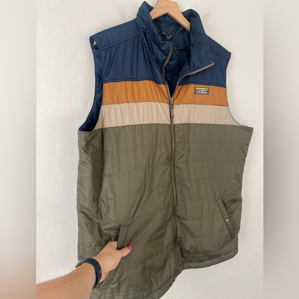 LL Bean color blocker puffer vest XXL tall - Picture 7 of 10